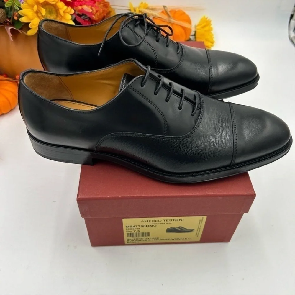 Men’s Amadeo Testoni cap toe Oxfords. Size 7.5 made in in Italy.